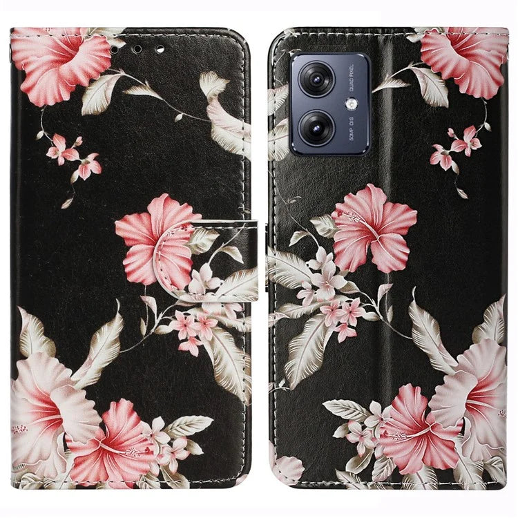 For Motorola Moto G54 5G Wallet Case Pattern PU Leather Flip Phone Cover