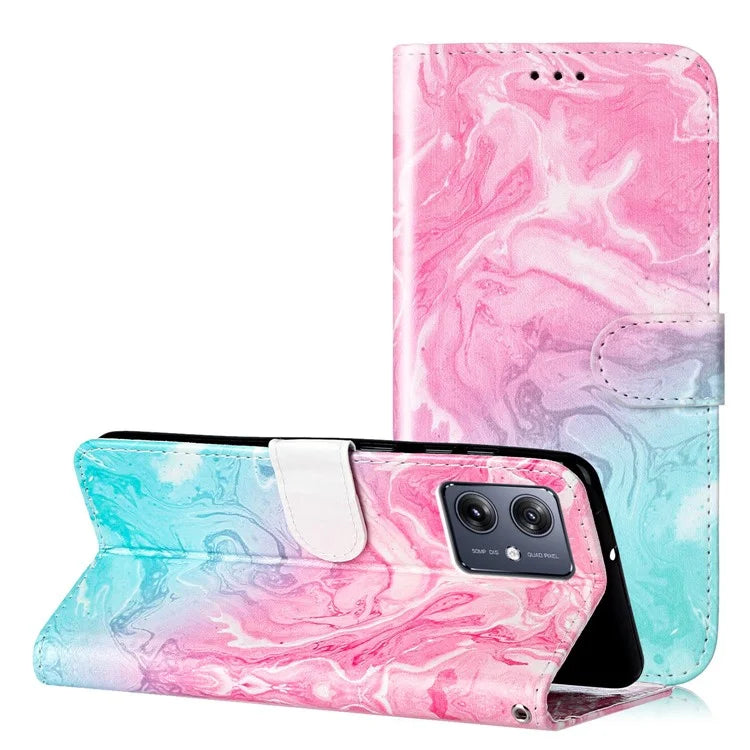 For Motorola Moto G54 5G Wallet Case Pattern PU Leather Flip Phone Cover
