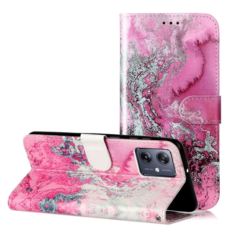 For Motorola Moto G54 5G Wallet Case Pattern PU Leather Flip Phone Cover