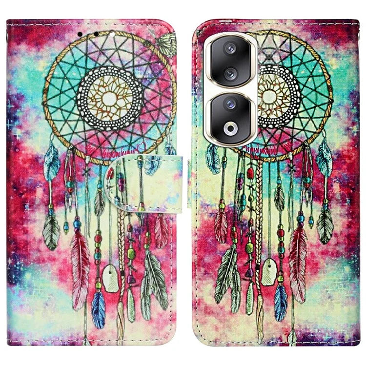 For Honor 90 Pro Phone Case Wallet PU Leather Pattern Printed Cover