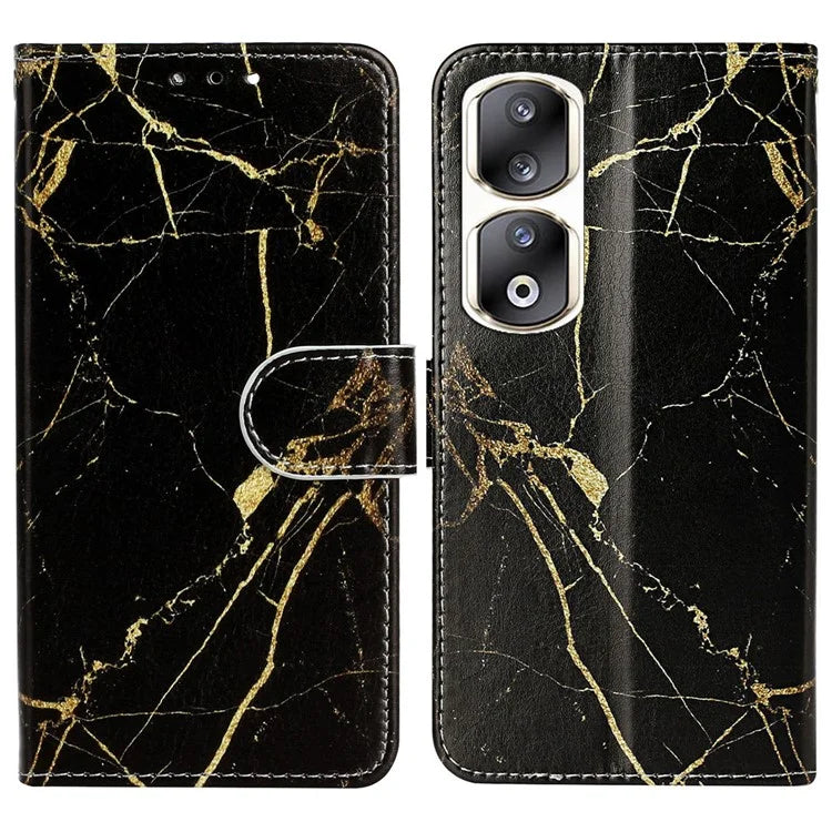 For Honor 90 Pro Phone Case Wallet PU Leather Pattern Printed Cover