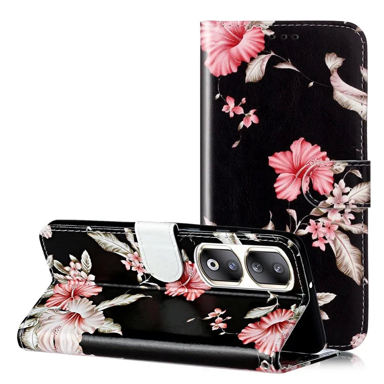 For Honor 90 Pro Phone Case Wallet PU Leather Pattern Printed Cover