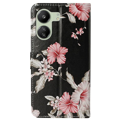 For Xiaomi Redmi 13C 4G / Poco C65 4G Case PU Leather Magnetic Closure Pattern Phone Cover