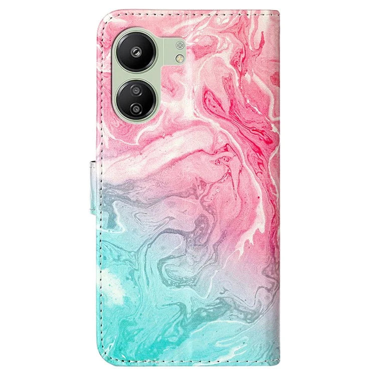 For Xiaomi Redmi 13C 4G / Poco C65 4G Case PU Leather Magnetic Closure Pattern Phone Cover