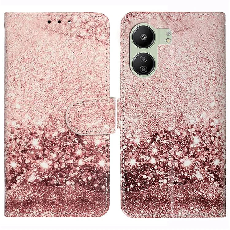 For Xiaomi Redmi 13C 4G / Poco C65 4G Case PU Leather Magnetic Closure Pattern Phone Cover