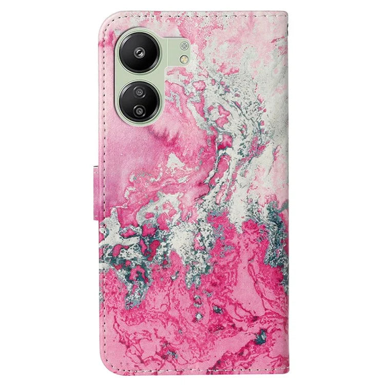 For Xiaomi Redmi 13C 4G / Poco C65 4G Case PU Leather Magnetic Closure Pattern Phone Cover