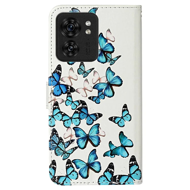 For Motorola Edge 40 5G Flip Phone Case PU Leather Pattern Printed Cover