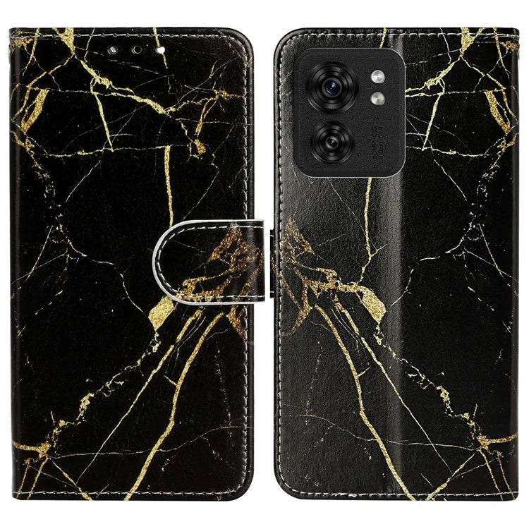 For Motorola Edge 40 5G Flip Phone Case PU Leather Pattern Printed Cover