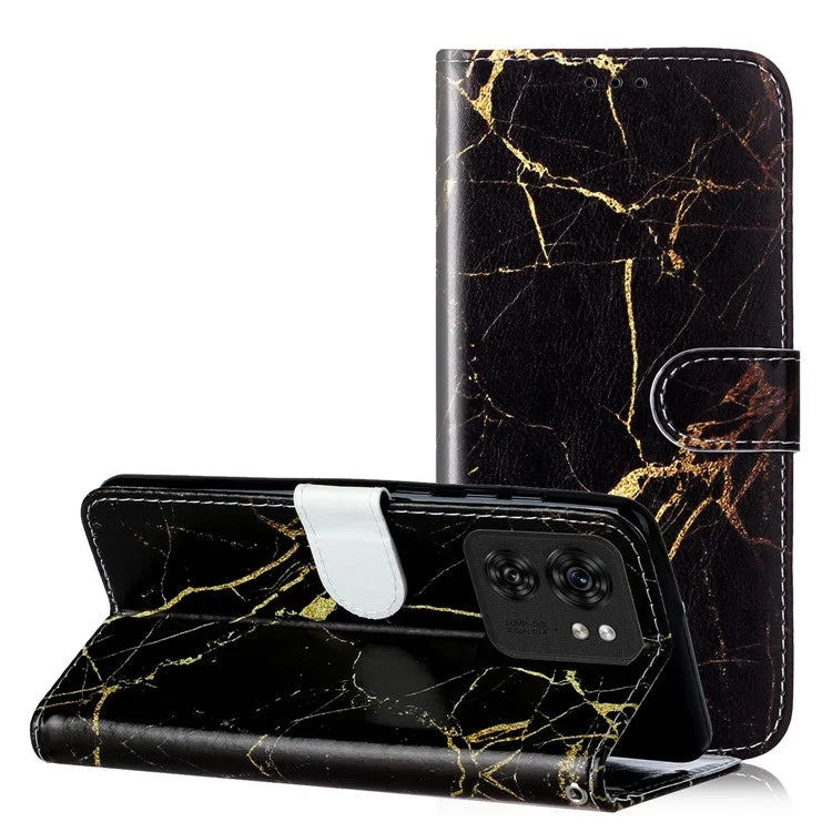 For Motorola Edge 40 5G Flip Phone Case PU Leather Pattern Printed Cover