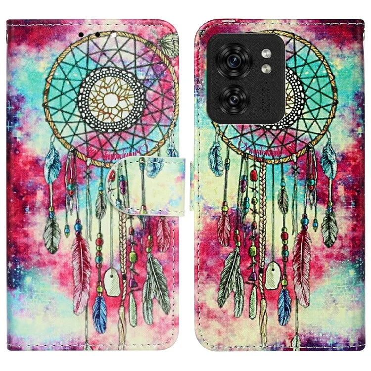 For Motorola Edge 40 5G Flip Phone Case PU Leather Pattern Printed Cover