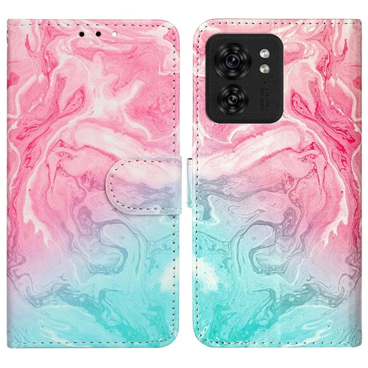 For Motorola Edge 40 5G Flip Phone Case PU Leather Pattern Printed Cover