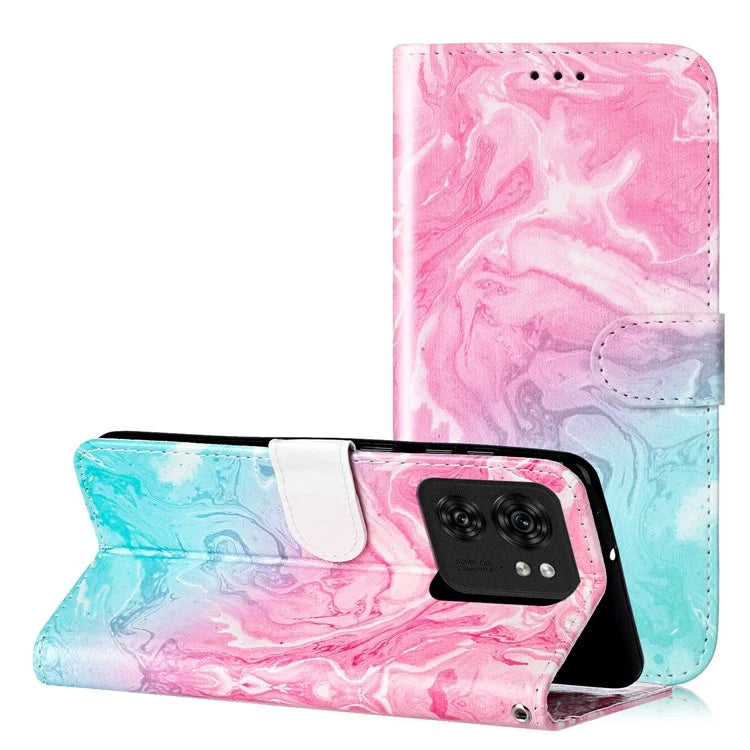 For Motorola Edge 40 5G Flip Phone Case PU Leather Pattern Printed Cover