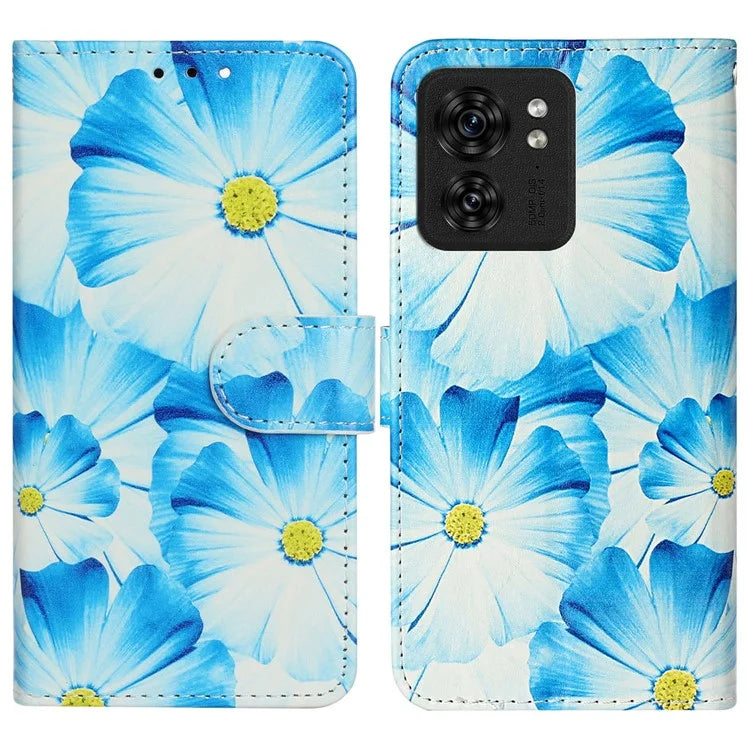 For Motorola Edge 40 5G Flip Phone Case PU Leather Pattern Printed Cover