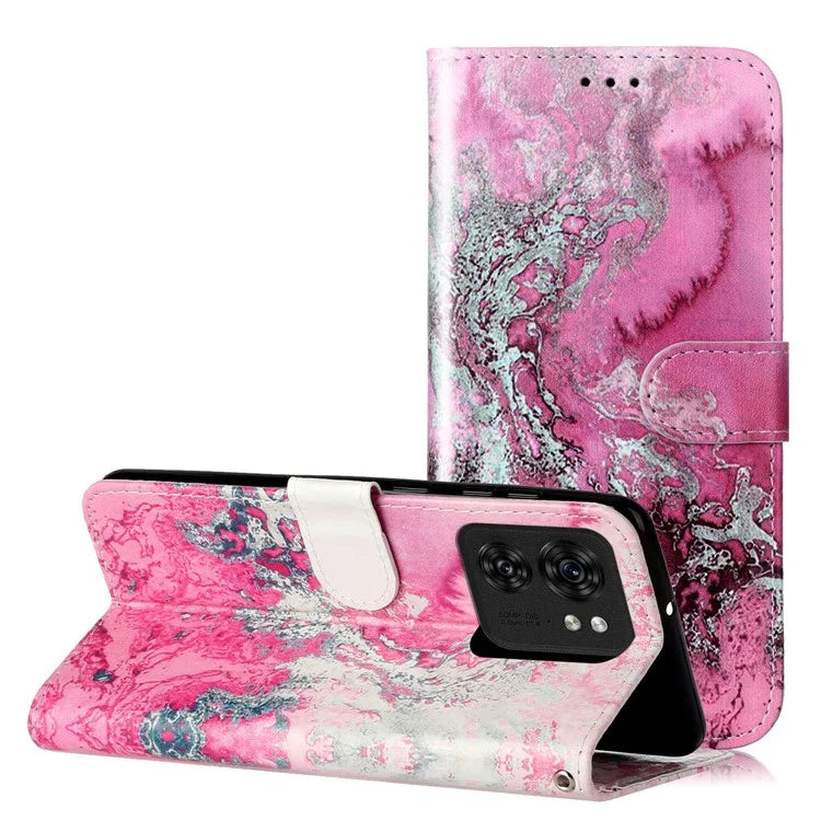 For Motorola Edge 40 5G Flip Phone Case PU Leather Pattern Printed Cover