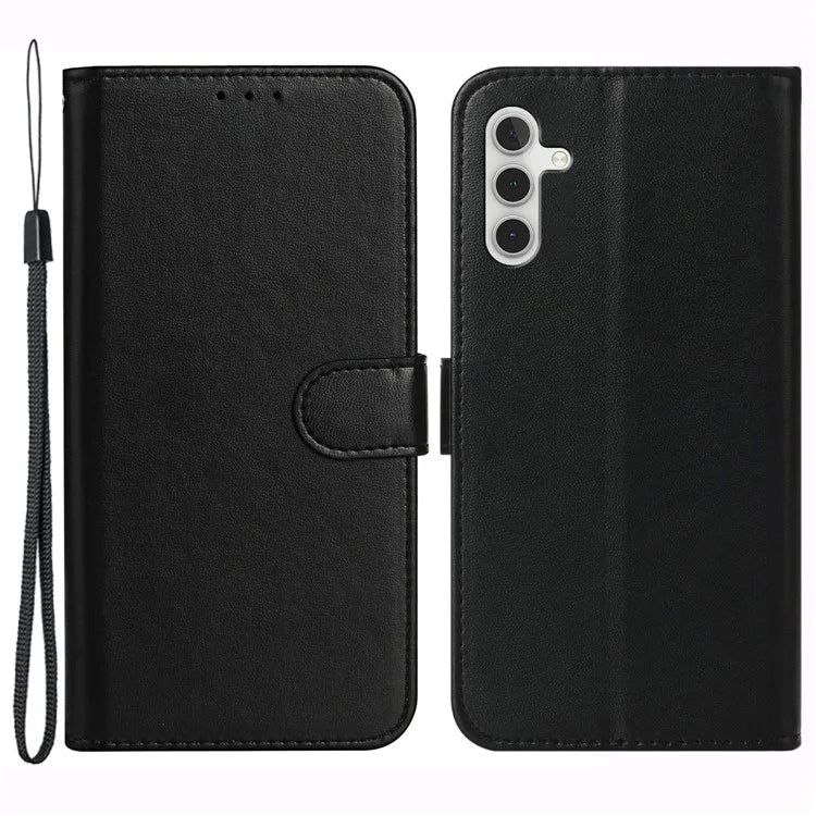 For Samsung Galaxy A05s 4G Cell Phone Cases PU Leather Drop-proof Cover with Wrist Strap