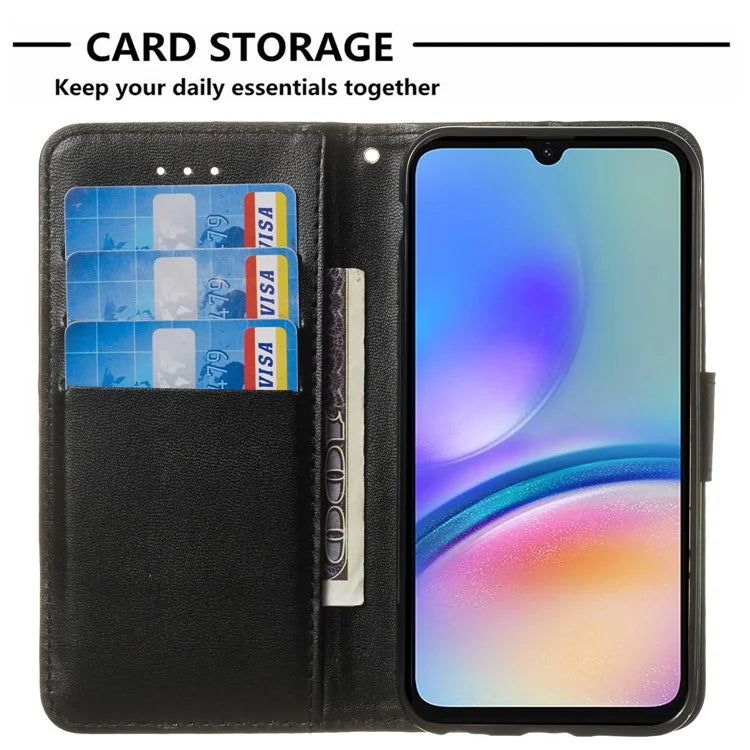 For Samsung Galaxy A05s 4G Cell Phone Cases PU Leather Drop-proof Cover with Wrist Strap