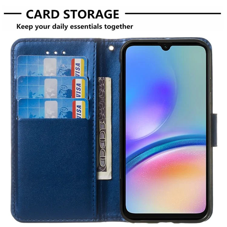 For Samsung Galaxy A05s 4G Cell Phone Cases PU Leather Drop-proof Cover with Wrist Strap