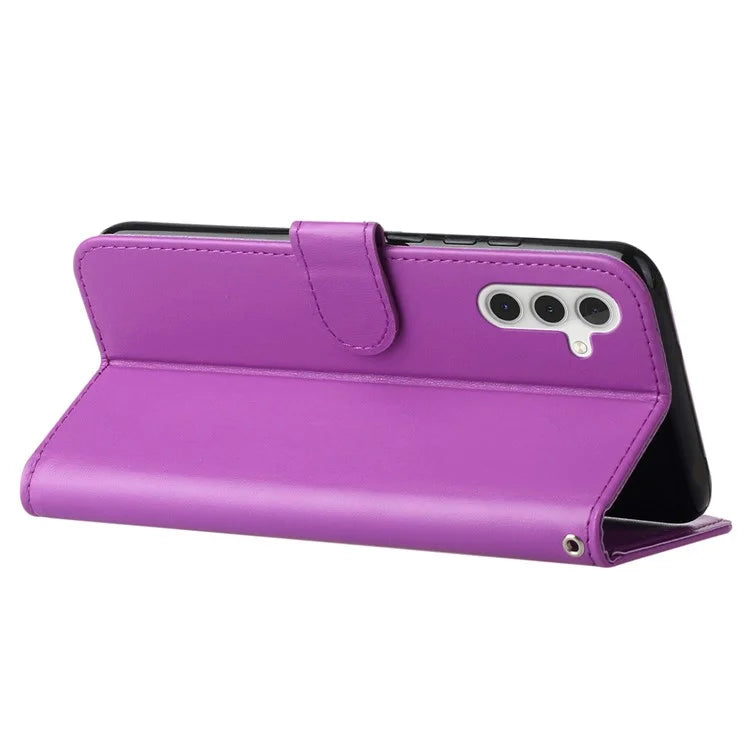 For Samsung Galaxy A05s 4G Cell Phone Cases PU Leather Drop-proof Cover with Wrist Strap