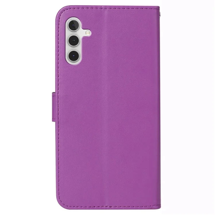 For Samsung Galaxy A05s 4G Cell Phone Cases PU Leather Drop-proof Cover with Wrist Strap