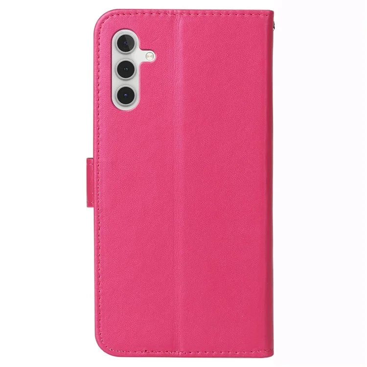 For Samsung Galaxy A05s 4G Cell Phone Cases PU Leather Drop-proof Cover with Wrist Strap