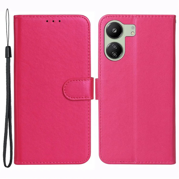 For Xiaomi Redmi 13C 4G / Poco C65 4G Cell Phone Cases with Strap PU Leather Stand Cover