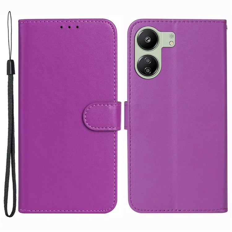 For Xiaomi Redmi 13C 4G / Poco C65 4G Cell Phone Cases with Strap PU Leather Stand Cover