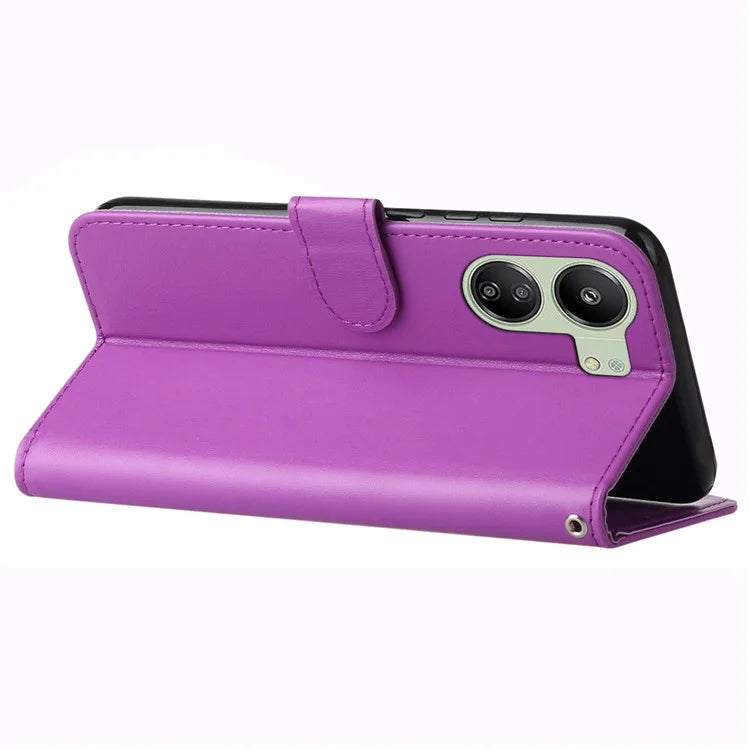 For Xiaomi Redmi 13C 4G / Poco C65 4G Cell Phone Cases with Strap PU Leather Stand Cover