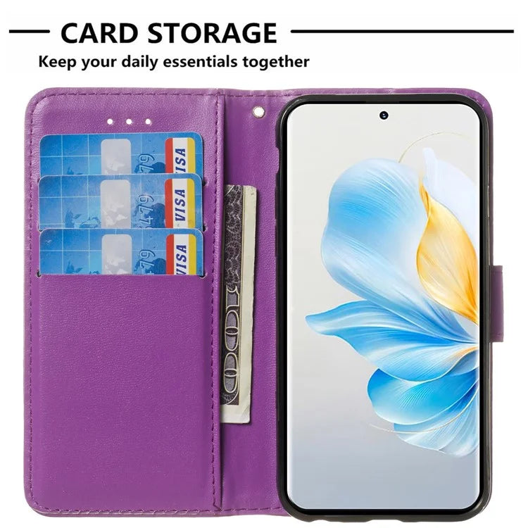 For Honor 90 Pro Cell Phone Cases with Strap Shockproof PU Leather Cover