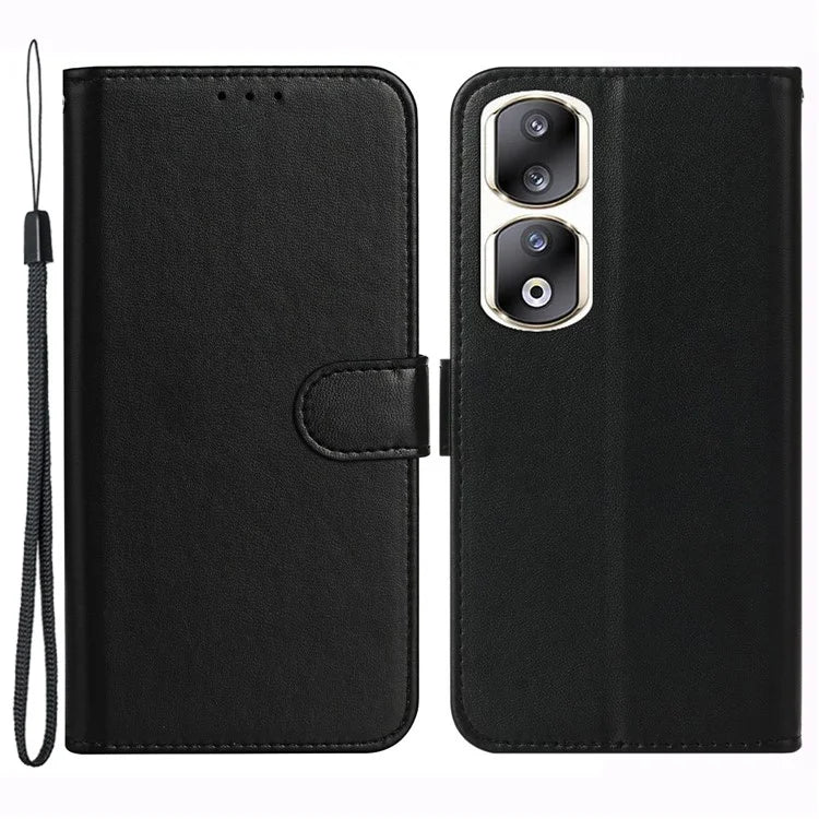 For Honor 90 Pro Cell Phone Cases with Strap Shockproof PU Leather Cover