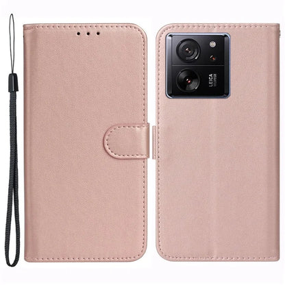 For Xiaomi 13T / 13T Pro / Redmi K60 Ultra PU Leather Cover Cell Phone Cases with Strap Gold