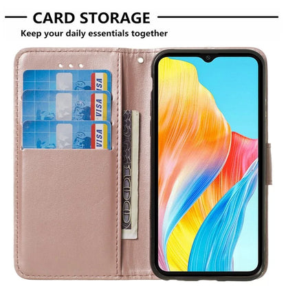 For Oppo A98 5G Viewing Stand PU Leather Cover Cell Phone Cases with Strap