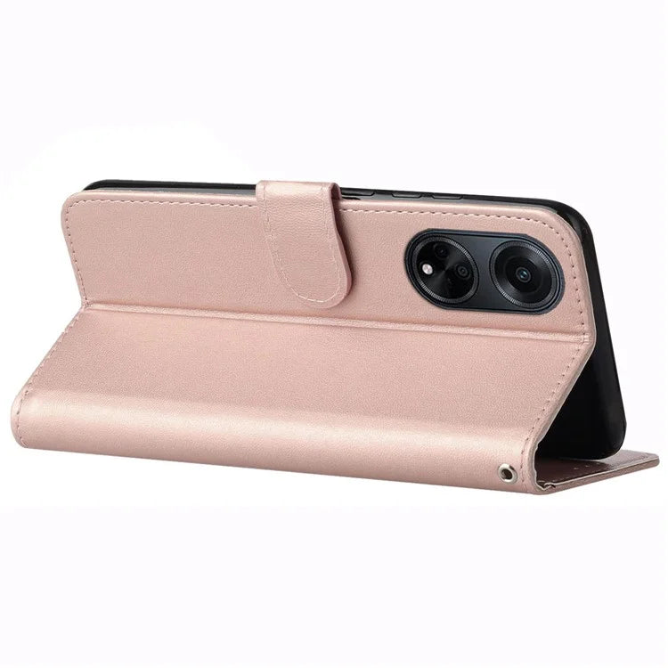For Oppo A98 5G Viewing Stand PU Leather Cover Cell Phone Cases with Strap