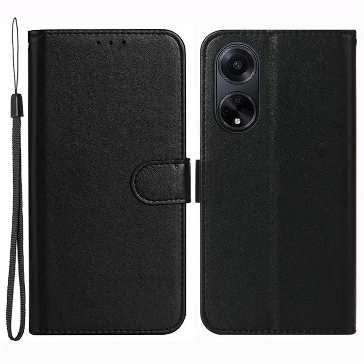 For Oppo A98 5G Viewing Stand PU Leather Cover Cell Phone Cases with Strap