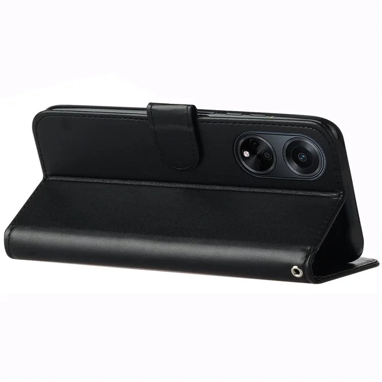 For Oppo A98 5G Viewing Stand PU Leather Cover Cell Phone Cases with Strap