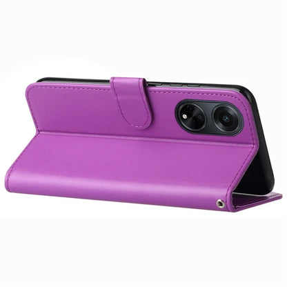 For Oppo A98 5G Viewing Stand PU Leather Cover Cell Phone Cases with Strap