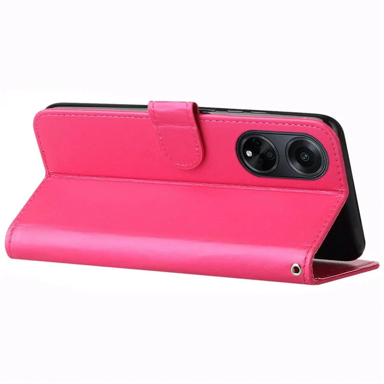 For Oppo A98 5G Viewing Stand PU Leather Cover Cell Phone Cases with Strap