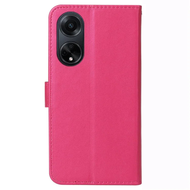 For Oppo A98 5G Viewing Stand PU Leather Cover Cell Phone Cases with Strap