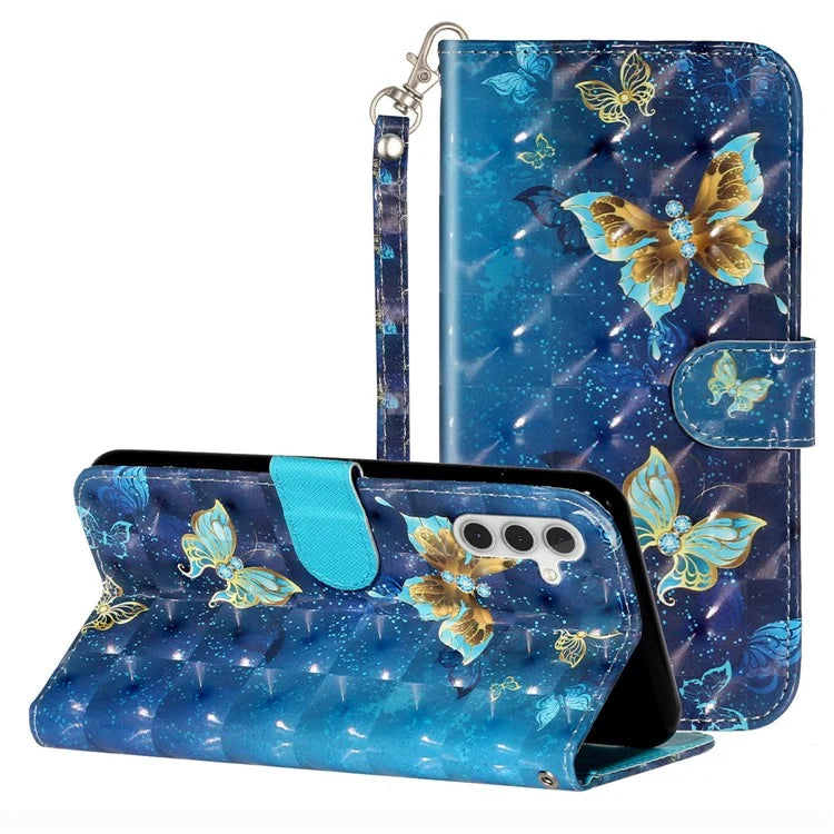 For Samsung Galaxy A05s 4G Leather Case 3D Pattern Printing Wallet Phone Cover