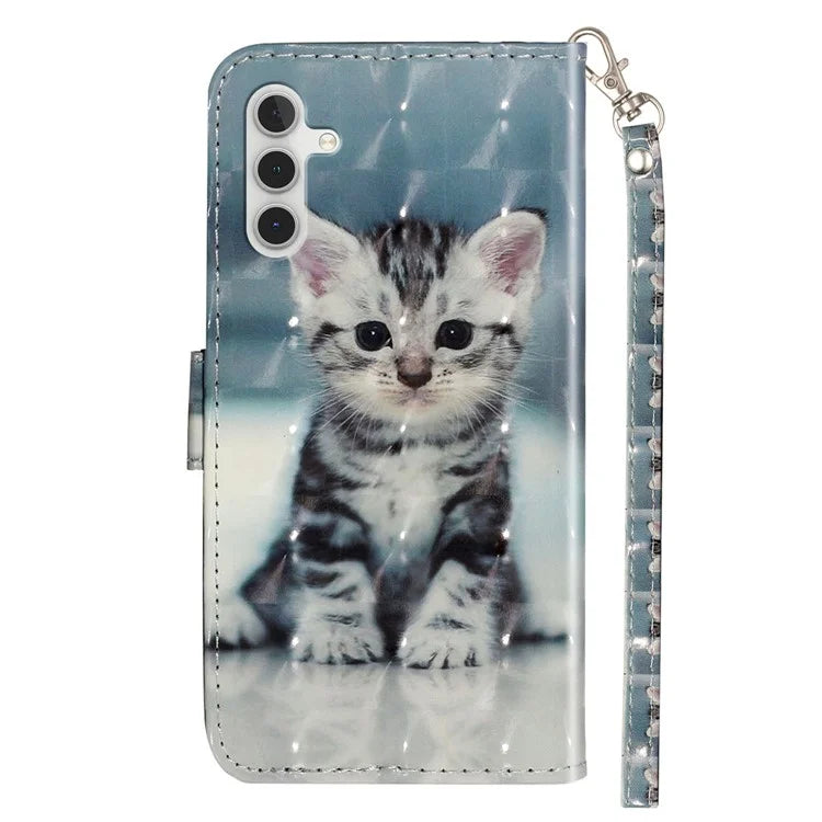For Samsung Galaxy A05s 4G Leather Case 3D Pattern Printing Wallet Phone Cover
