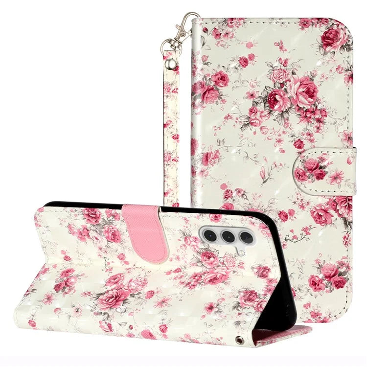 For Samsung Galaxy A05s 4G Leather Case 3D Pattern Printing Wallet Phone Cover