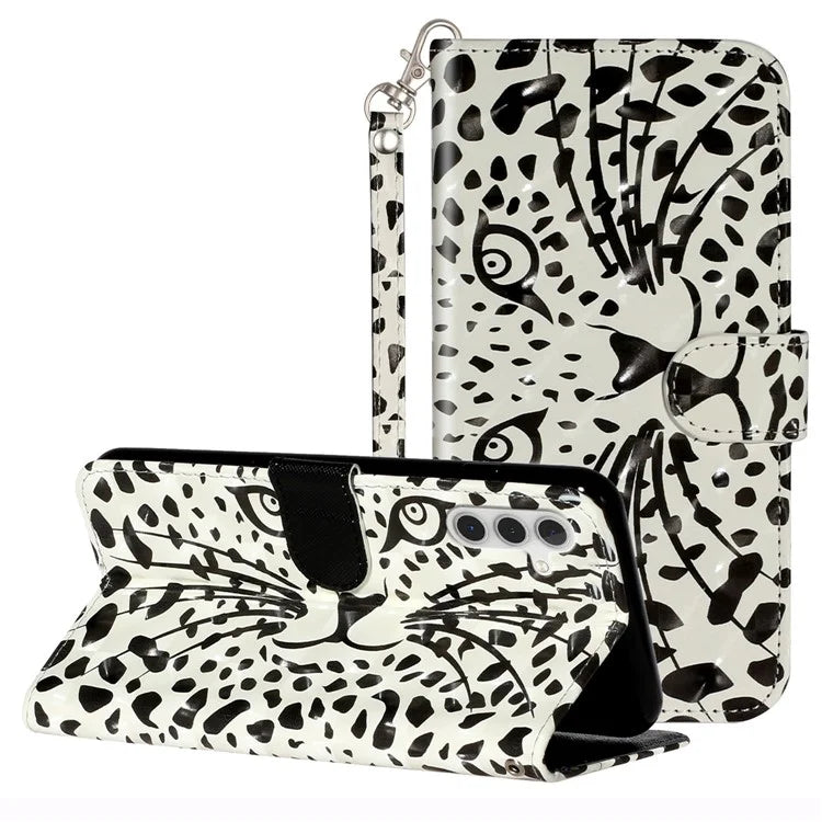 For Samsung Galaxy A05s 4G Leather Case 3D Pattern Printing Wallet Phone Cover Head