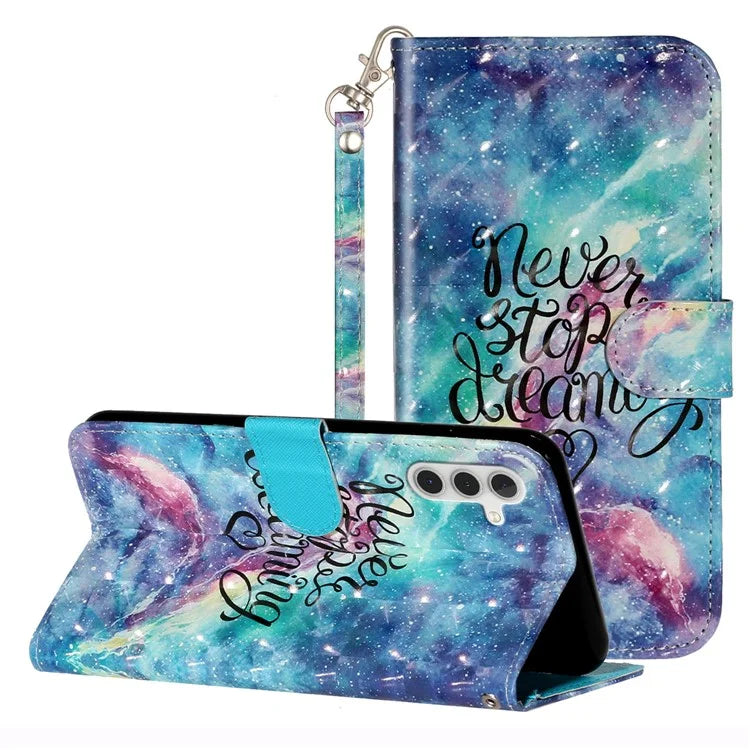For Samsung Galaxy A05s 4G Leather Case 3D Pattern Printing Wallet Phone Cover