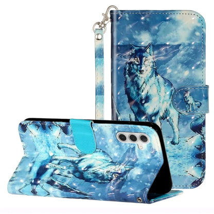 For Samsung Galaxy A05s 4G Leather Case 3D Pattern Printing Wallet Phone Cover