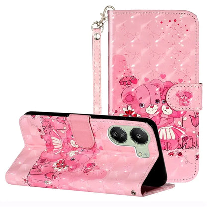 For Xiaomi Redmi 13C 4G / Poco C65 4G Wallet Case PU Leather 3D Pattern Phone Cover