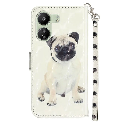For Xiaomi Redmi 13C 4G / Poco C65 4G Wallet Case PU Leather 3D Pattern Phone Cover