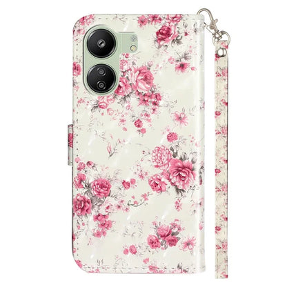 For Xiaomi Redmi 13C 4G / Poco C65 4G Wallet Case PU Leather 3D Pattern Phone Cover