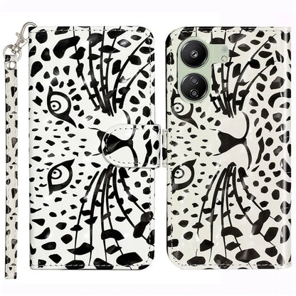 For Xiaomi Redmi 13C 4G / Poco C65 4G Wallet Case PU Leather 3D Pattern Phone Cover Head
