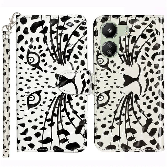 For Xiaomi Redmi 13C 4G / Poco C65 4G Wallet Case PU Leather 3D Pattern Phone Cover Head