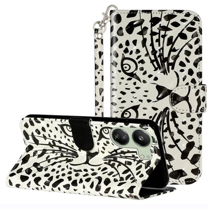 For Xiaomi Redmi 13C 4G / Poco C65 4G Wallet Case PU Leather 3D Pattern Phone Cover Head