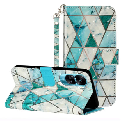 For Honor 90 Lite 5G / X50i 5G Phone Case 3D Pattern PU Leather Wrist Strap Cover